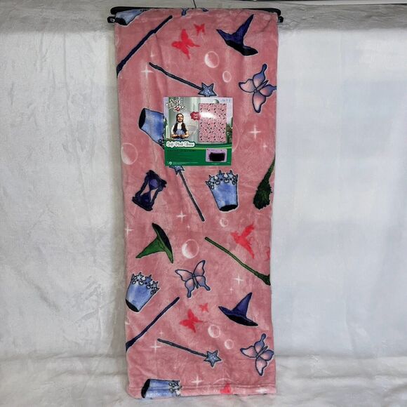 The Wizard Of Oz Wicked Pink Throw Fleece Blanket Dorothy Good Bad Witch NWT - Picture 1 of 4